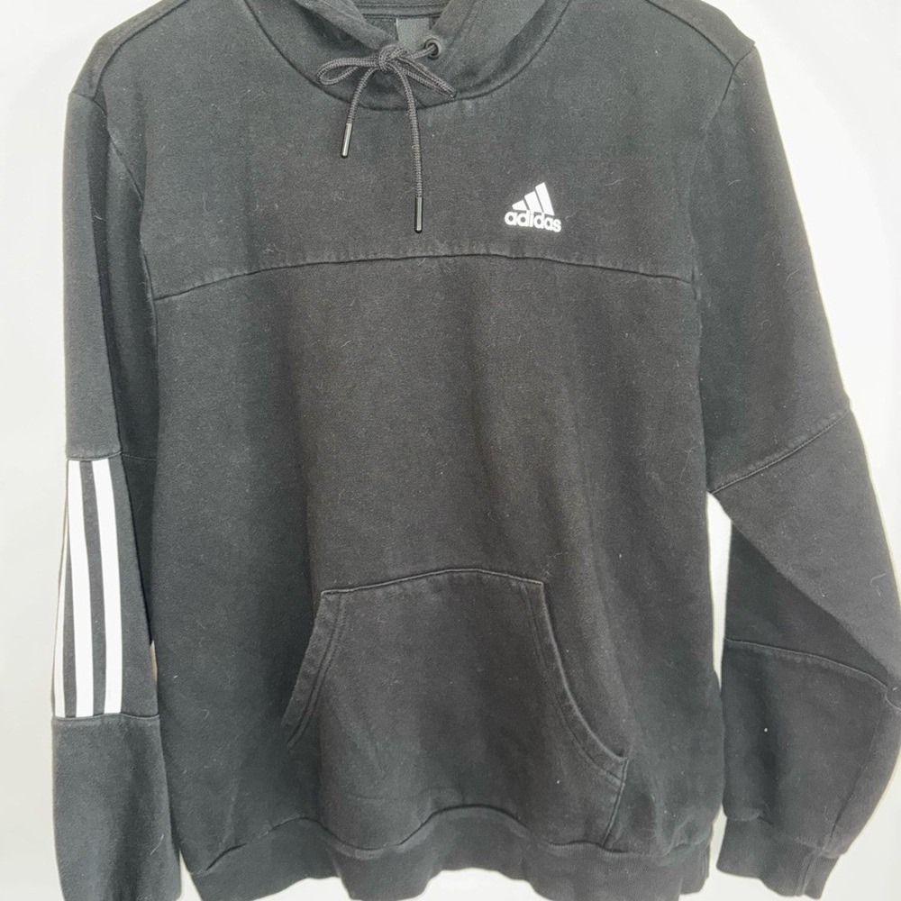 Adidas Hoodie Pullover Sweatshirt 3 Stripe Long Sleeve Activewear S‎
